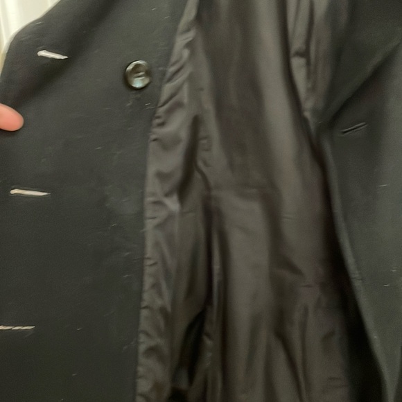 OLD NAVY black recycled wool blend pea coat. S - Picture 6 of 7